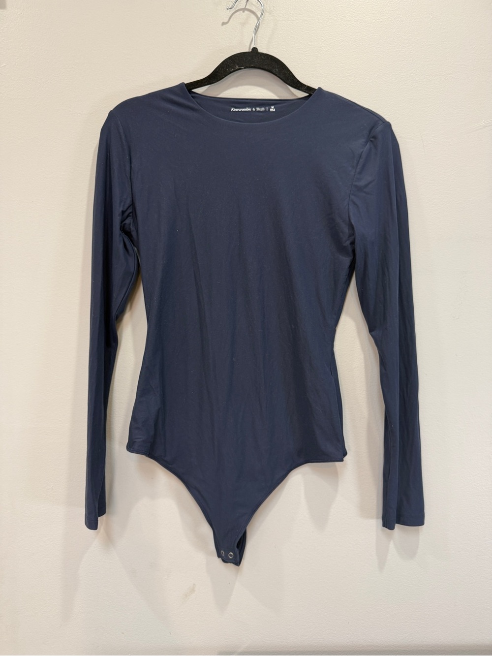 Abercrombie & Fitch Navy Long Sleeve Crewneck Bodysuit